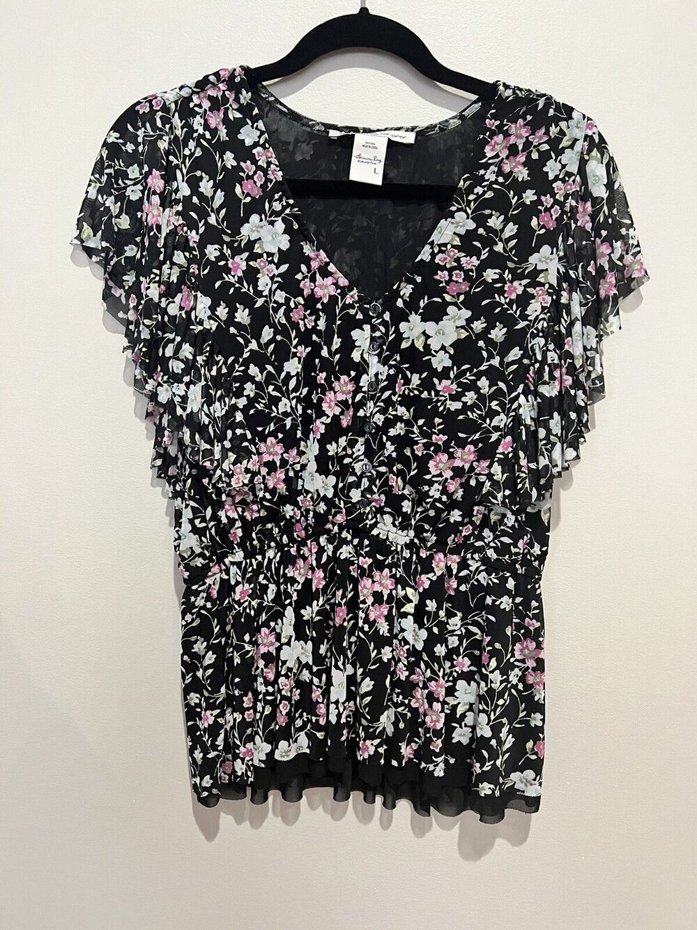 American Rag Peplum Floral Print Large